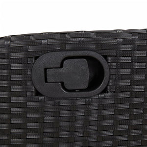 Matgrupp för trädgården med dynor 9 delar svart konstrottning