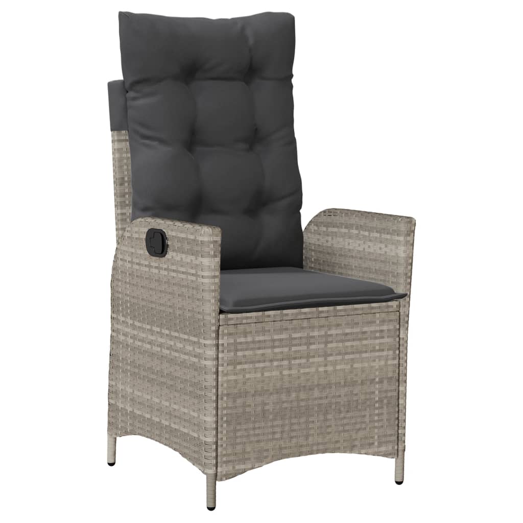 Matgrupp för trädgården med dynor 5 delar ljusgrå konstrottning