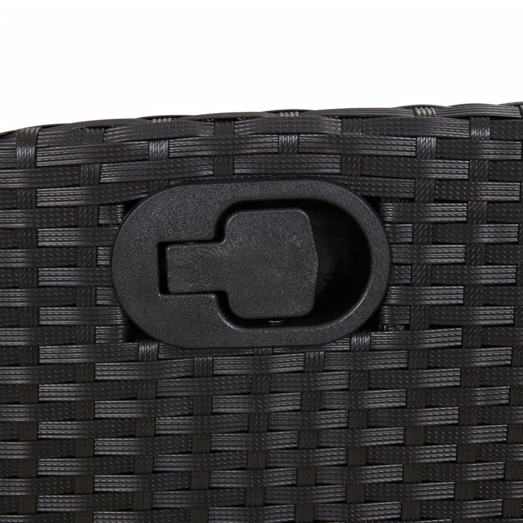 Matgrupp för trädgården med dynor 5 delar svart konstrottning