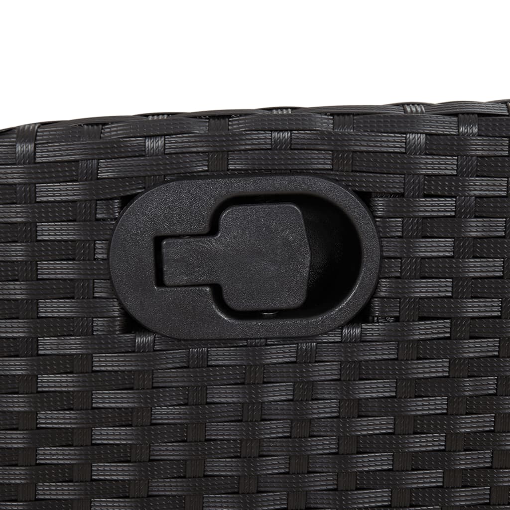 Matgrupp för trädgården med dynor 5 delar svart konstrottning