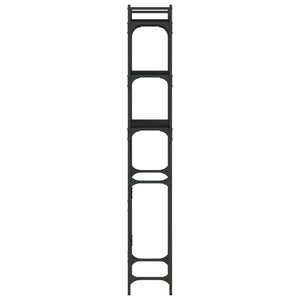 Tvättmaskinhylla svart 67x25x163 cm konstruerat trä
