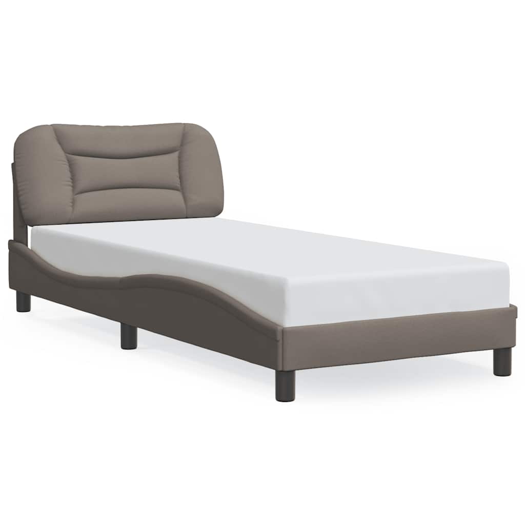 Bed Frame without Mattress "Hvar" Taupe 90x190 cm Fabric