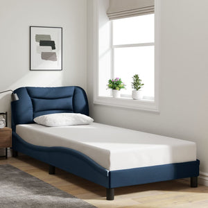 Bed Frame without Mattress "Hvar" Blue 90x200 cm Fabric