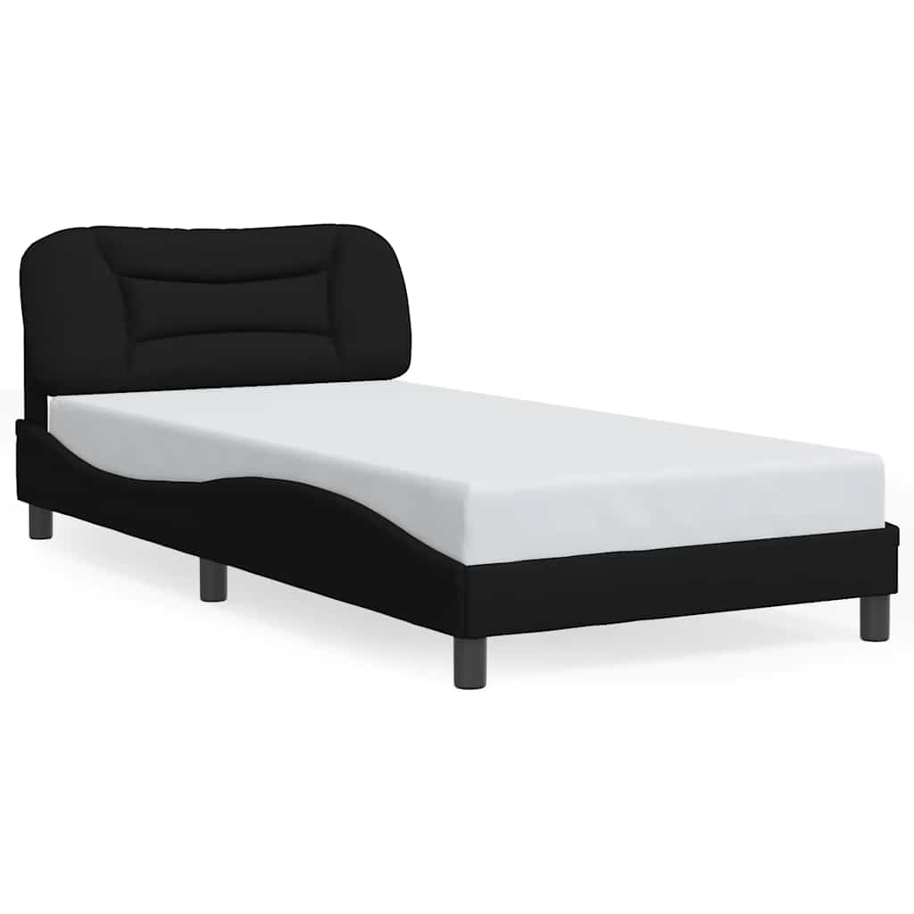 Bed Frame without Mattress "Hvar" Black 100x200 cm Fabric