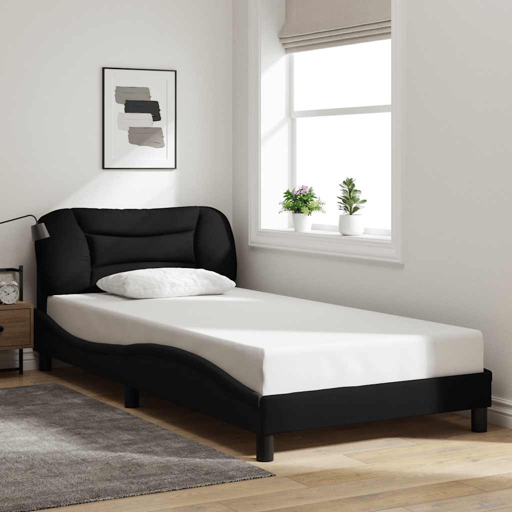 Bed Frame without Mattress "Hvar" Black 100x200 cm Fabric