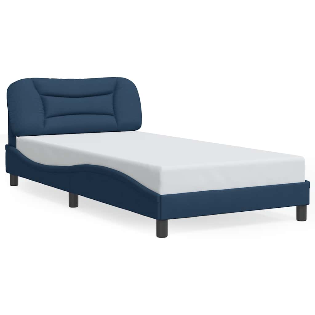 Bed Frame without Mattress "Hvar" Blue 100x200 cm Fabric