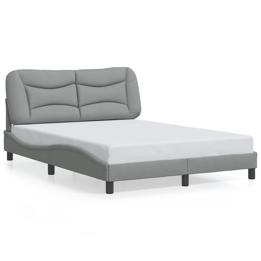 Bed Frame without Mattress "Hvar" Light Grey 120x200 cm Fabric