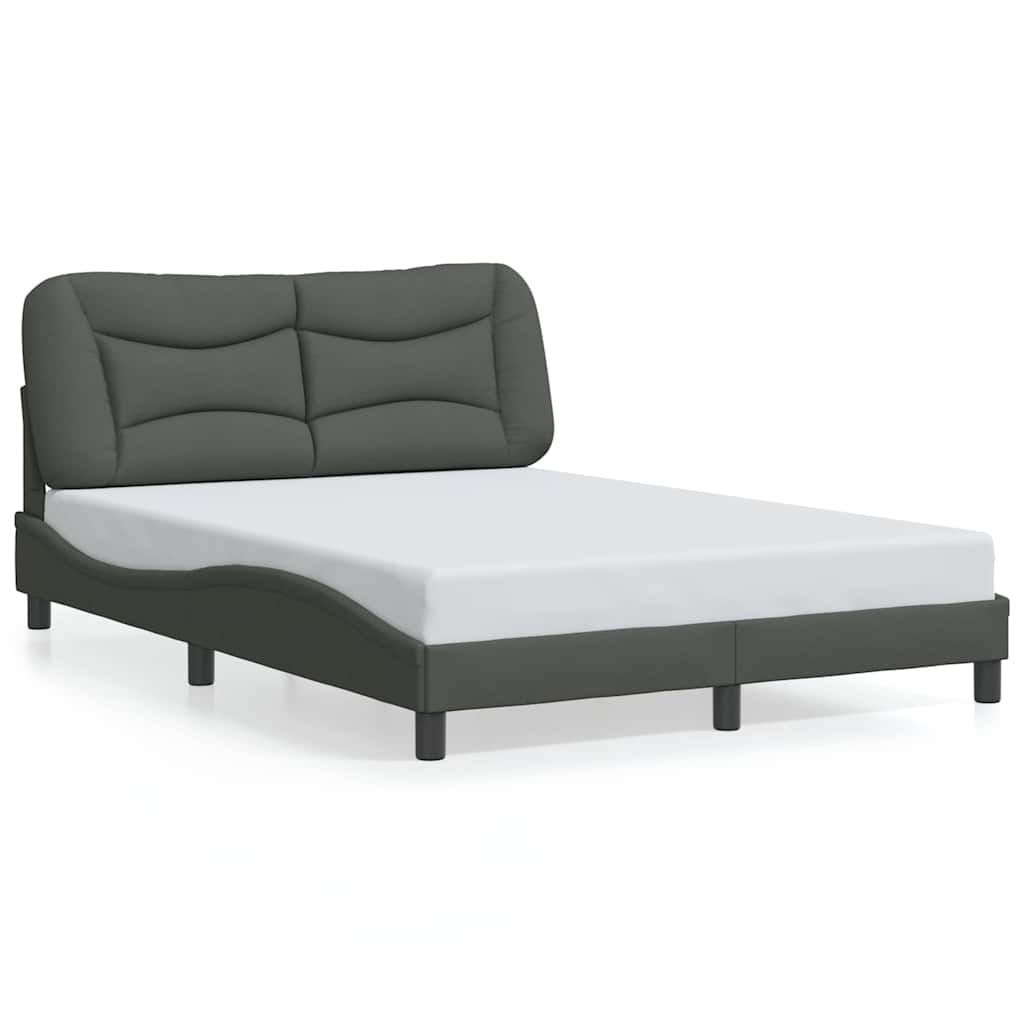 Bed Frame without Mattress "Hvar" Dark Grey 120x200 cm Fabric
