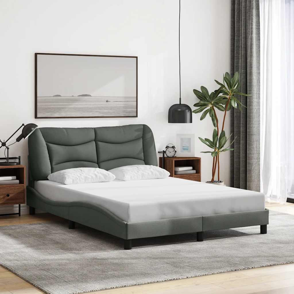 Bed Frame without Mattress "Hvar" Dark Grey 120x200 cm Fabric