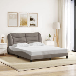 Bed Frame without Mattress "Hvar" Taupe 160x200 cm Fabric