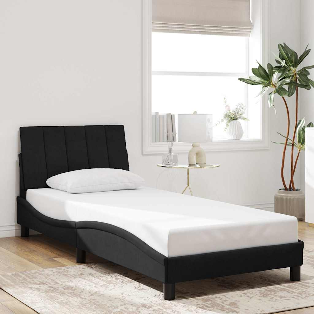Bed Frame without Mattress "Hanko" Black 90x200 cm Velvet