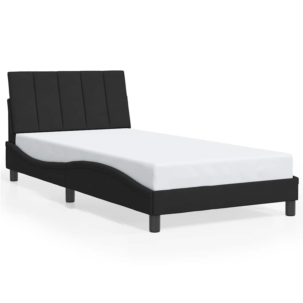 Bed Frame without Mattress "Hanko" Black 100x200 cm Velvet