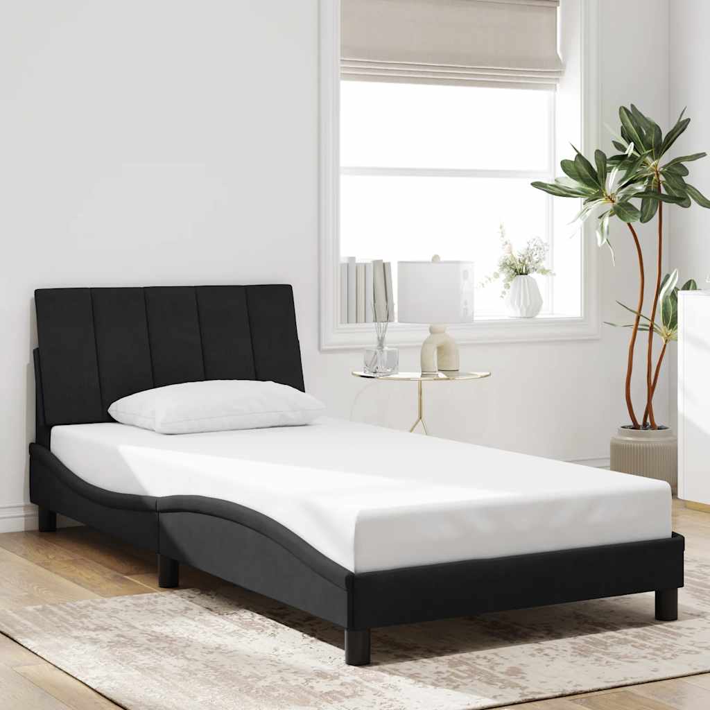 Bed Frame without Mattress "Hanko" Black 100x200 cm Velvet