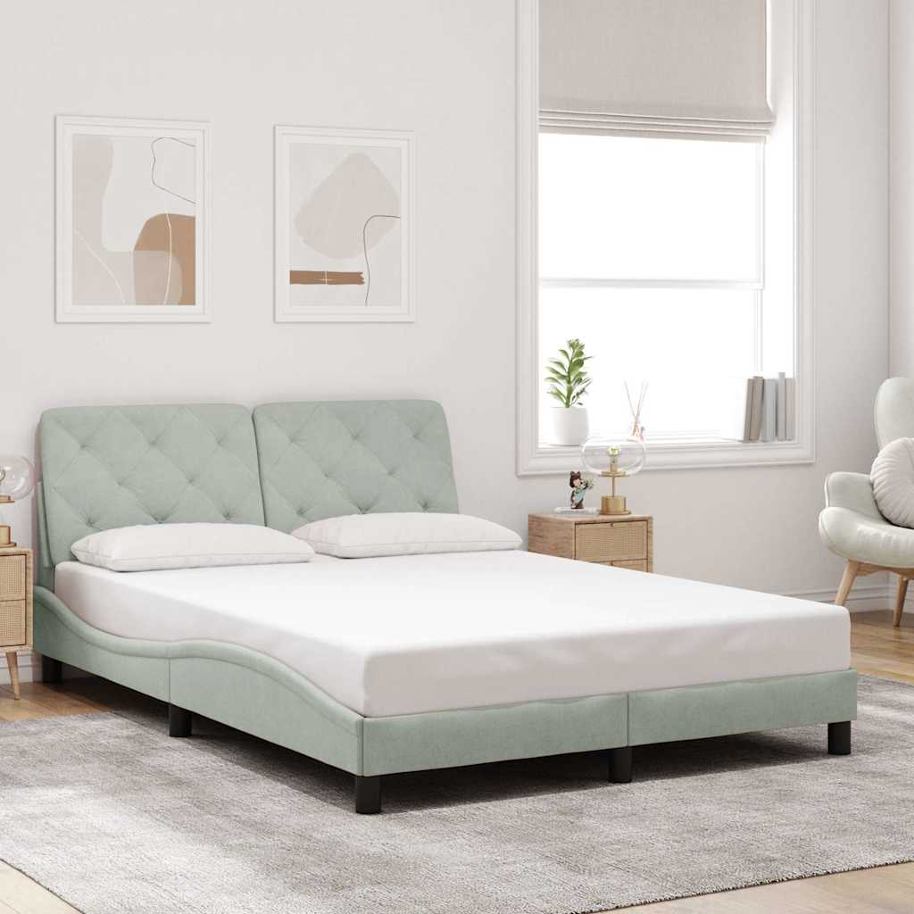 Bed Frame without Mattress Light Grey 140x190 cm Velvet