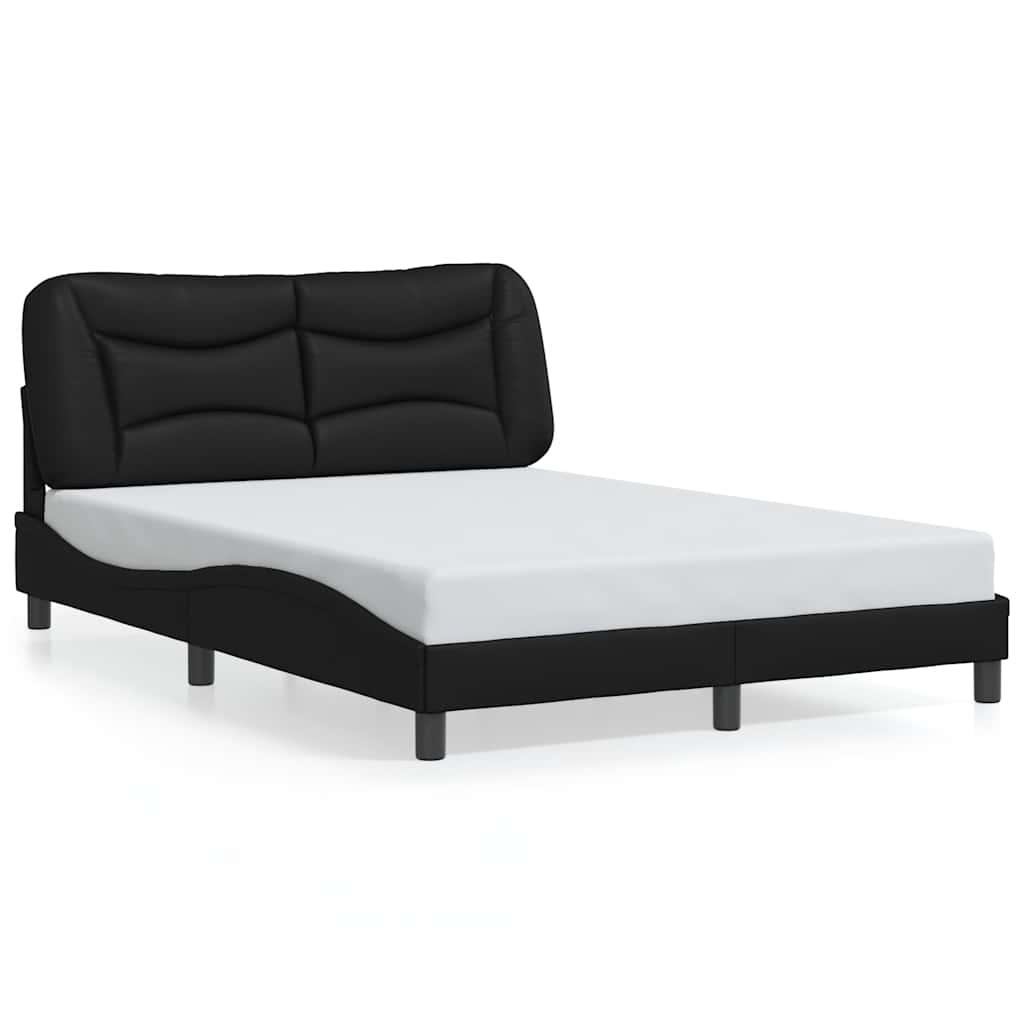 Bed Frame without Mattress "Hvar" Black 120x200 cm Faux Leather