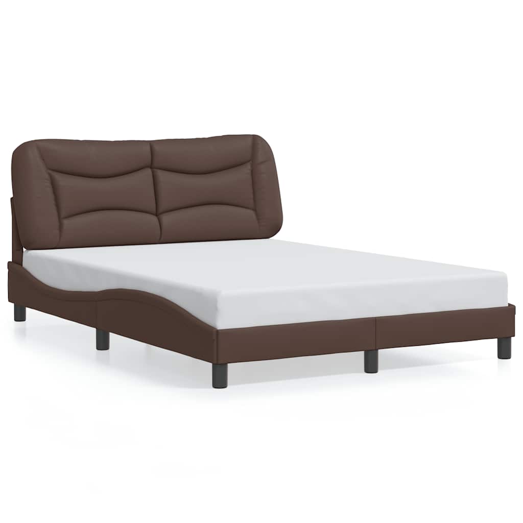 Bed Frame without Mattress "Hvar" Brown 120x200 cm Faux Leather