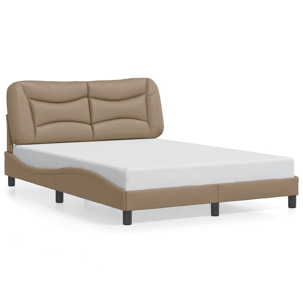 Bed Frame without Mattress "Hvar" Cappuccino 120x200 cm Faux Leather