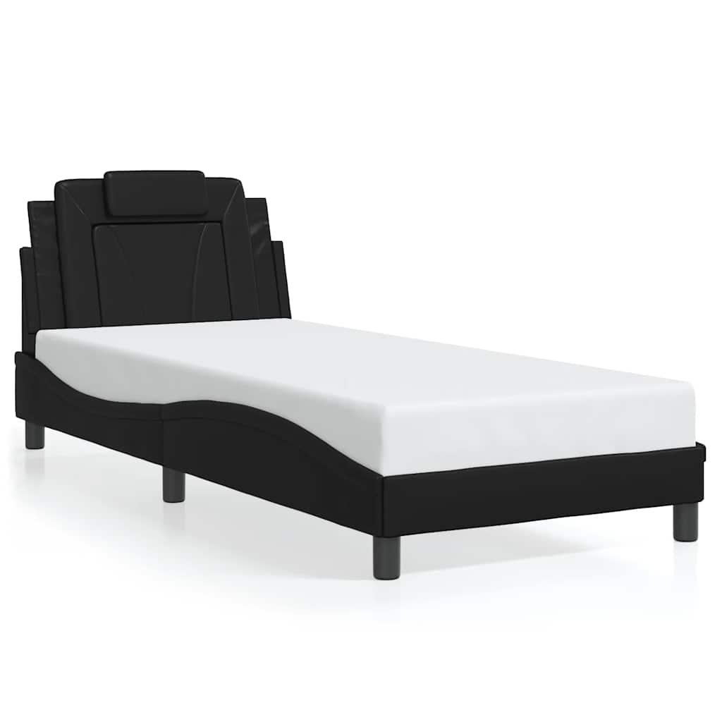 Bed Frame "Viana" without Mattress Black 80x200 cm Faux Leather