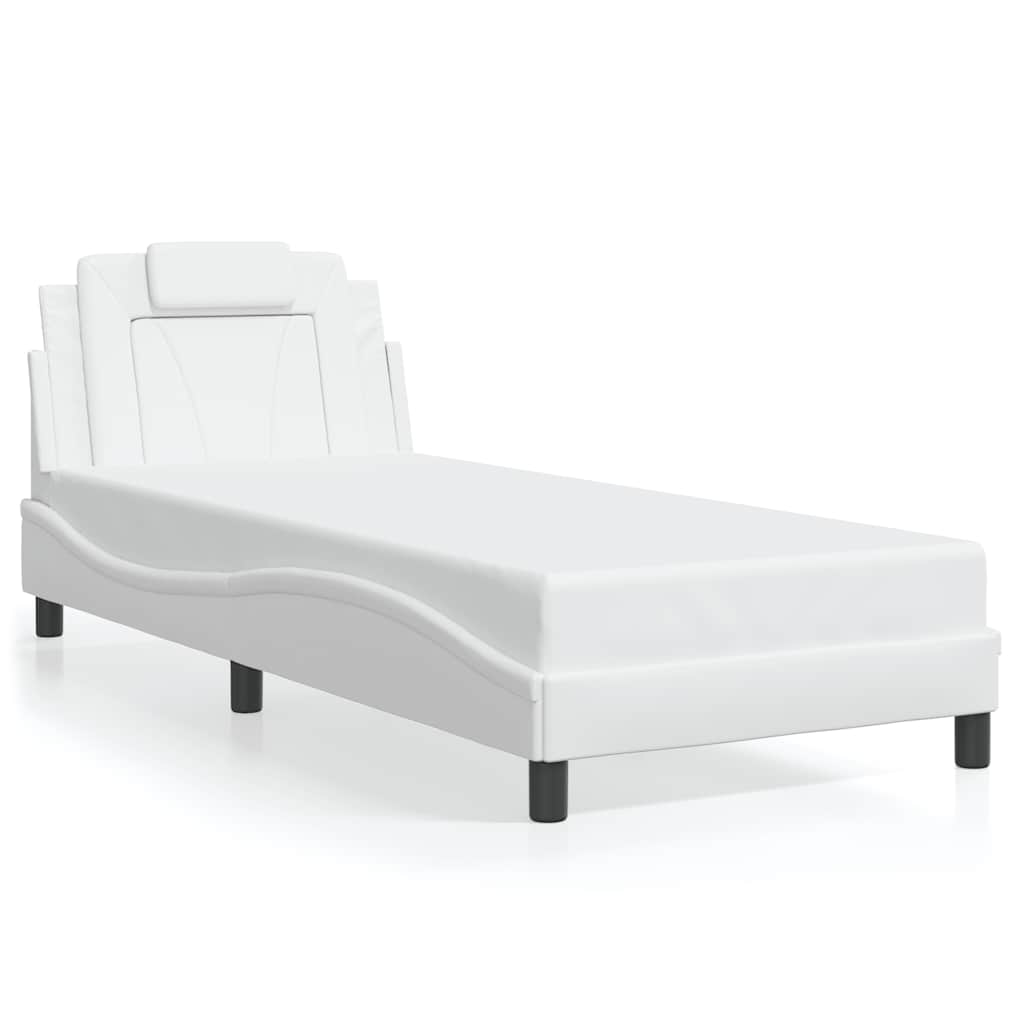 Bed Frame "Viana" without Mattress White 80x200 cm Faux Leather