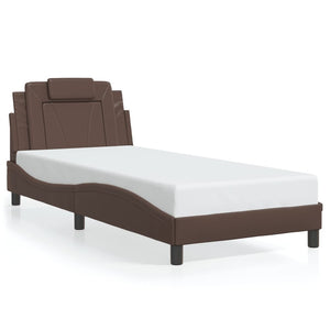 Bed Frame "Viana" without Mattress Brown 90x190 cm Faux Leather