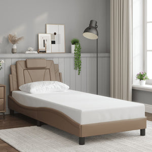 Bed Frame "Viana" without Mattress Cappuccino 90x190 cm Faux Leather