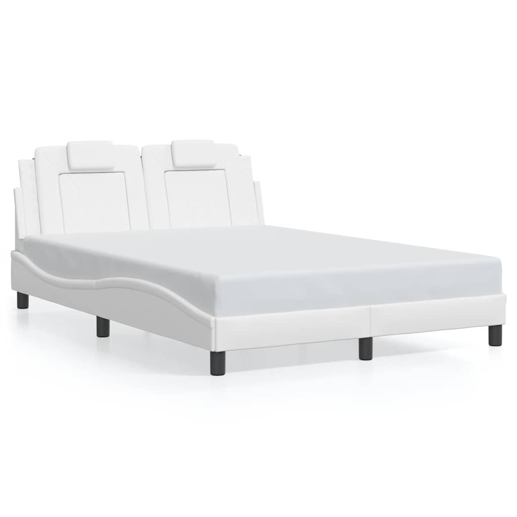 Bed Frame "Viana" without Mattress White 140x190 cm Faux Leather