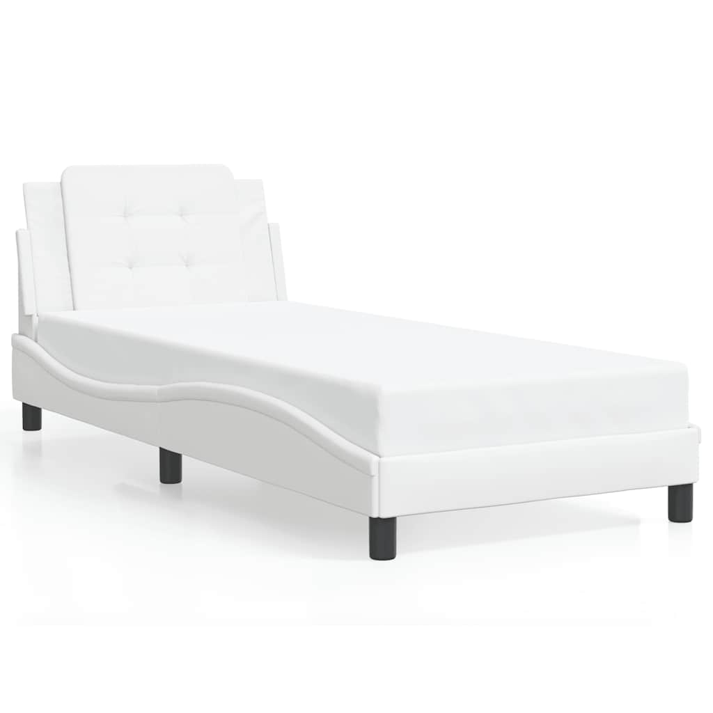 Bed Frame without Mattress "Zadar" White 90x200 cm Faux Leather