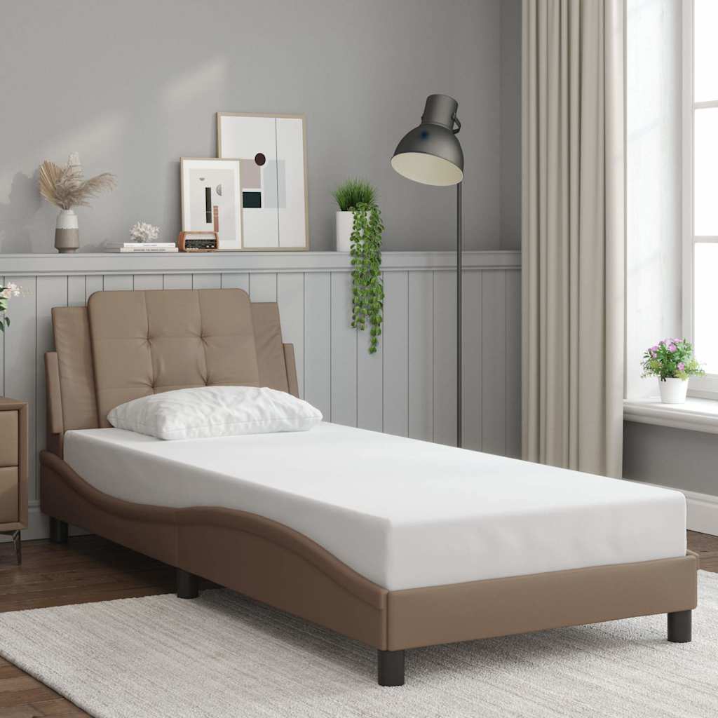 Bed Frame without Mattress "Zadar" Cappuccino 100x200 cm Faux Leather