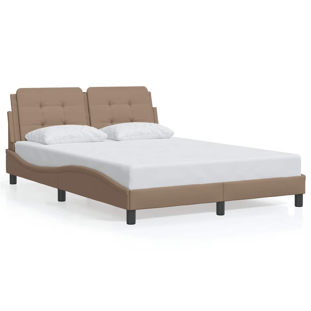 Bed Frame without Mattress "Zadar" Cappuccino 140x190 cm Faux Leather