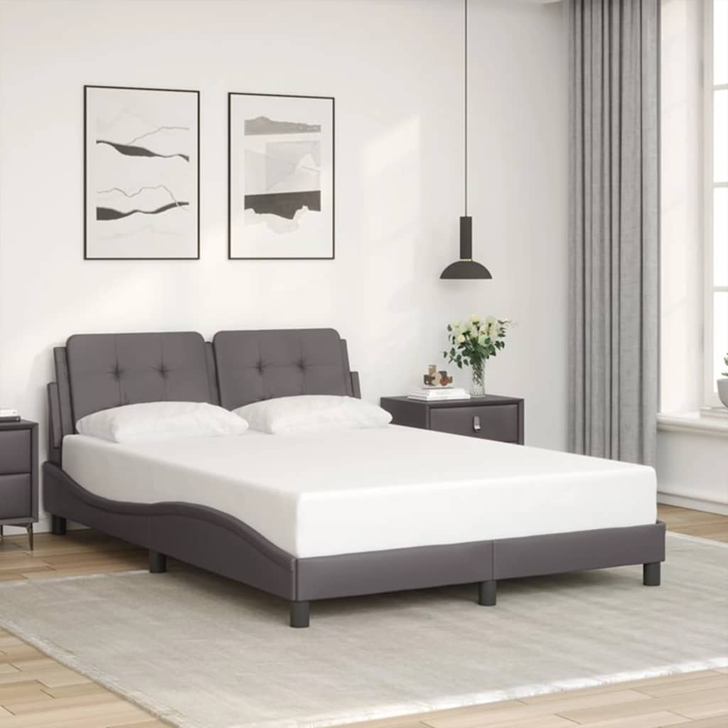 Bed Frame without Mattress "Zadar" Grey 140x200 cm Faux Leather