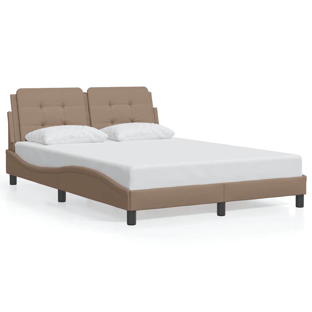 Bed Frame without Mattress "Zadar" Cappuccino 140x200 cm Faux Leather