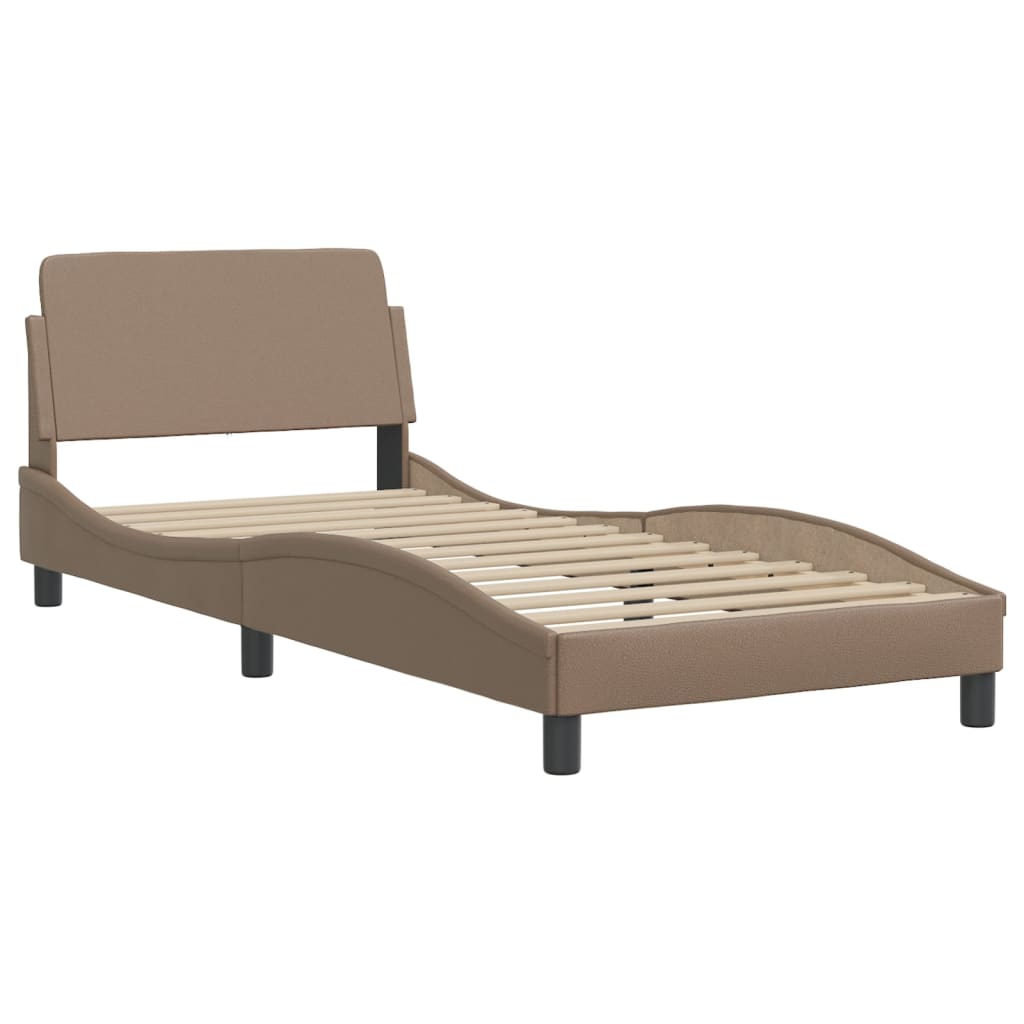 Bed Frame with LED without Mattress "Zadar" Cappuccino 80x200 cm