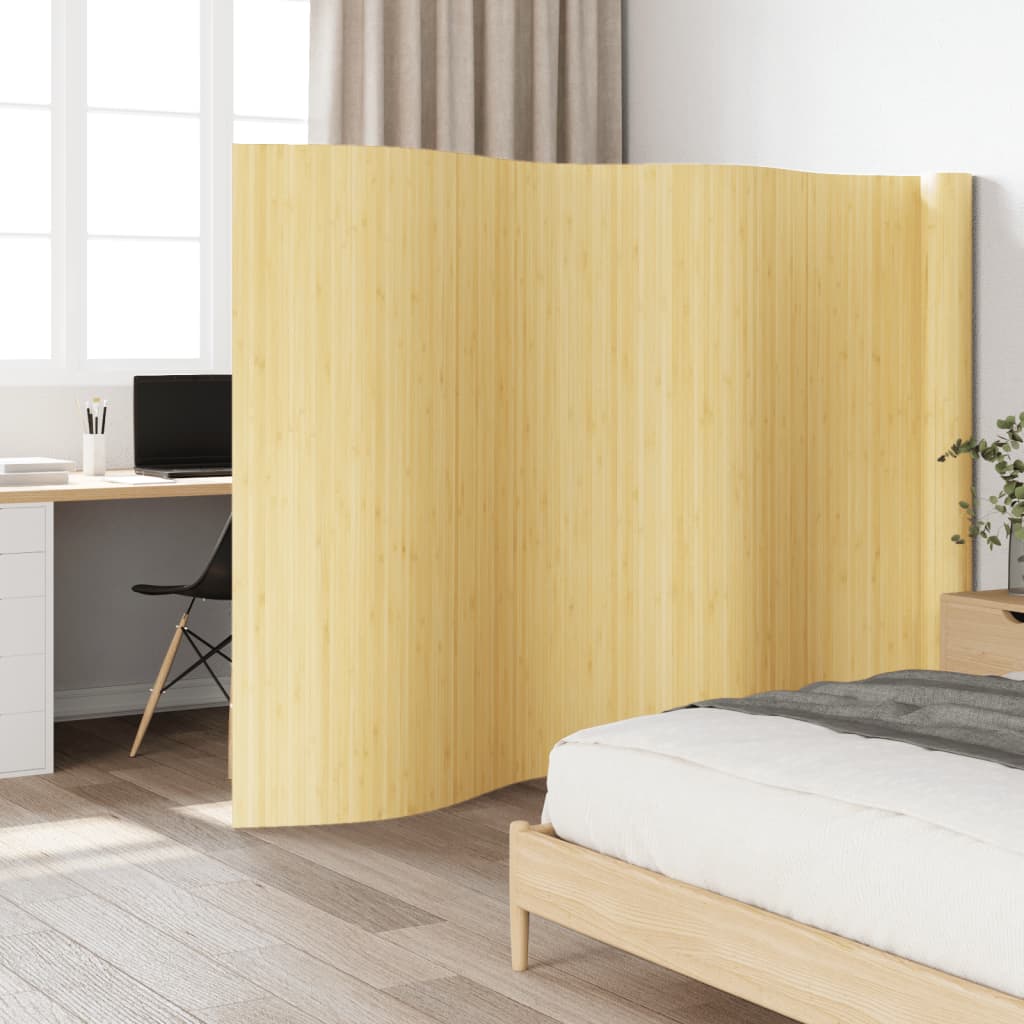 Rumsavdelare ljus naturlig 165x800 cm bambu