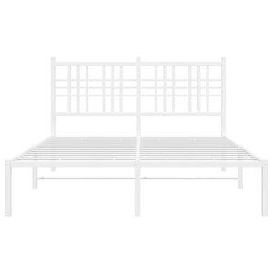 Sängram med huvudgavel metall vit 135x190 cm