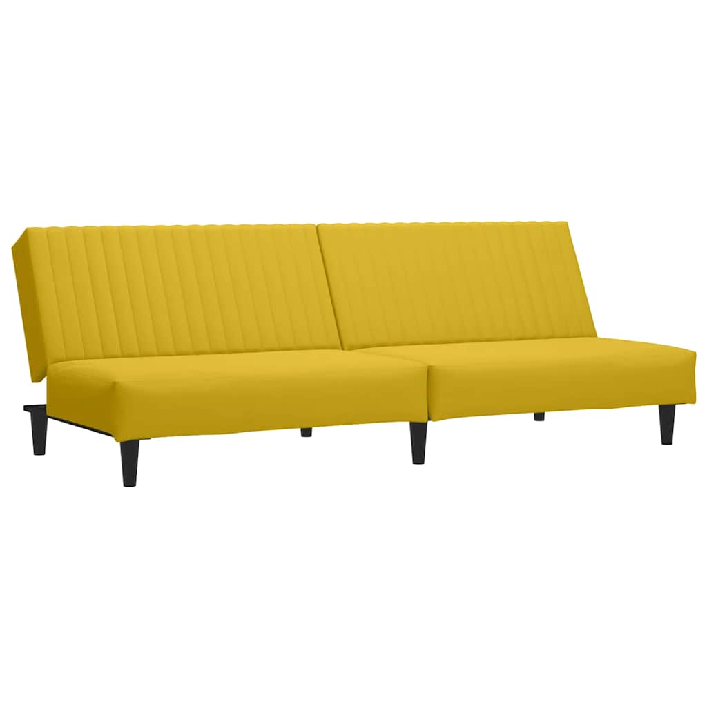 Bäddsoffa 2-sits gul sammet