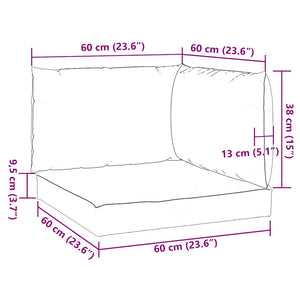 Dynor till pallsoffa 3 st bladmönster Oxford-tyg