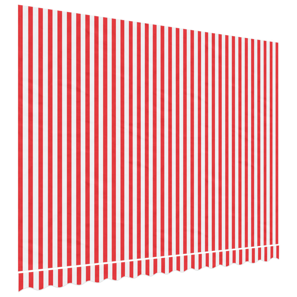 Markisväv röd och vit randig 3,5x2,5 m