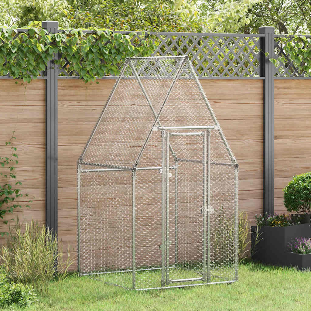 Hönsbur silver 100x100x190 cm galvaniserat stål