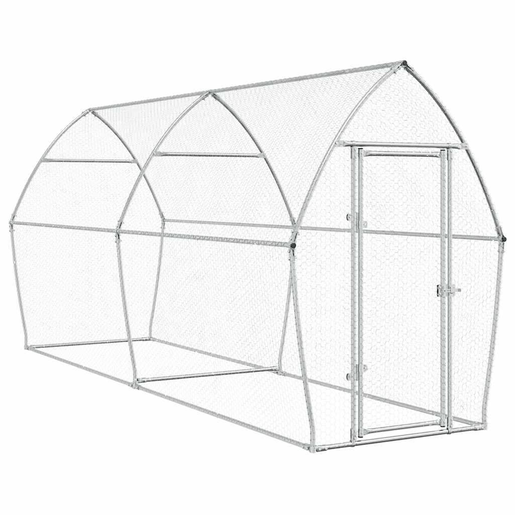 Hönsbur silver 400x105x182 cm galvaniserat stål