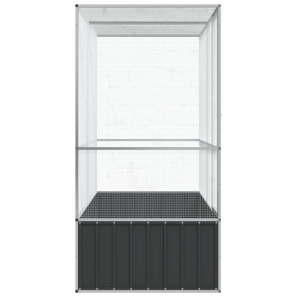 Voljär silver 210,5x107x212 cm stål