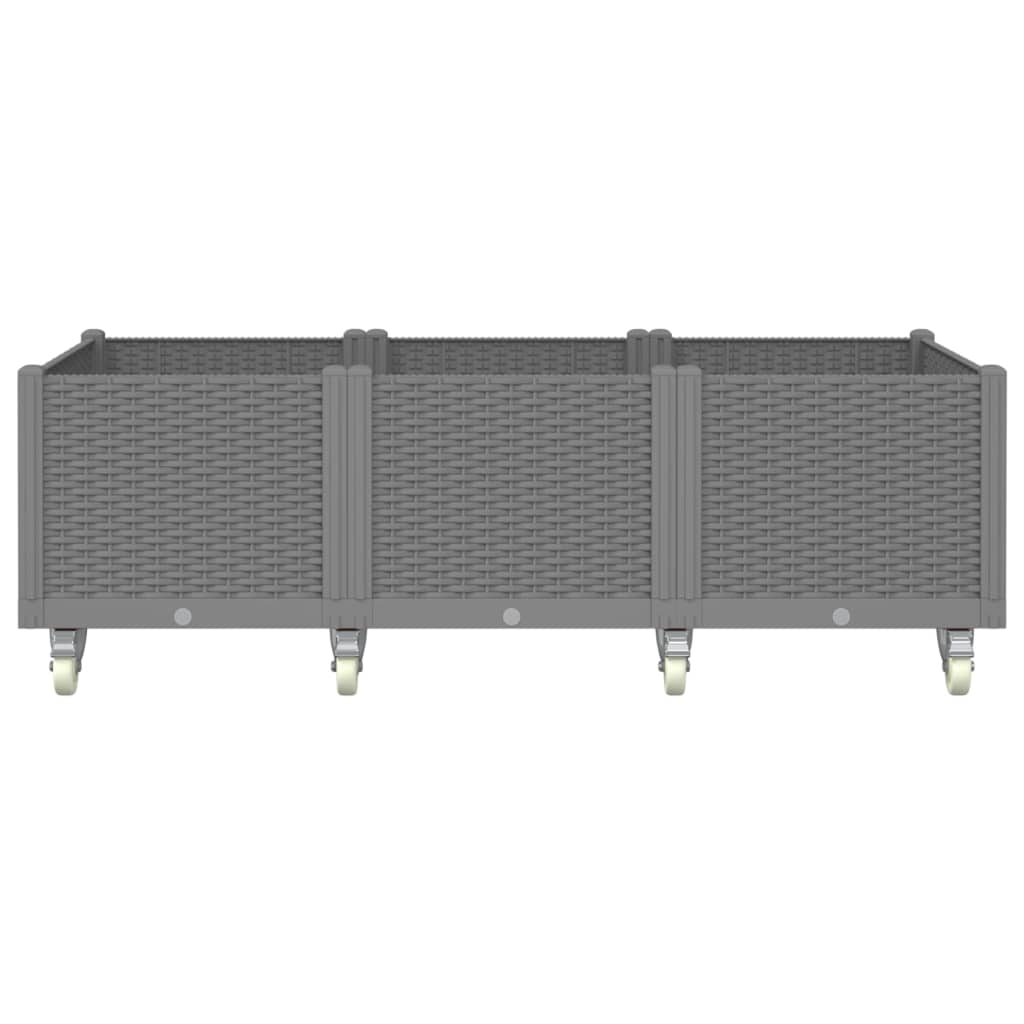 Odlingslåda med spaljé ljusgrå 150x80x54 cm PP