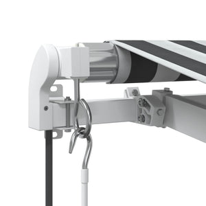 Markis automatiskt infällbar antracit&vit 300x250 cm