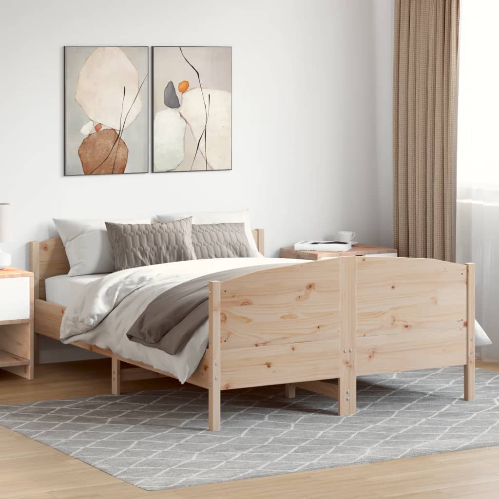 Sängram utan madrass 160x200 cm massiv furu