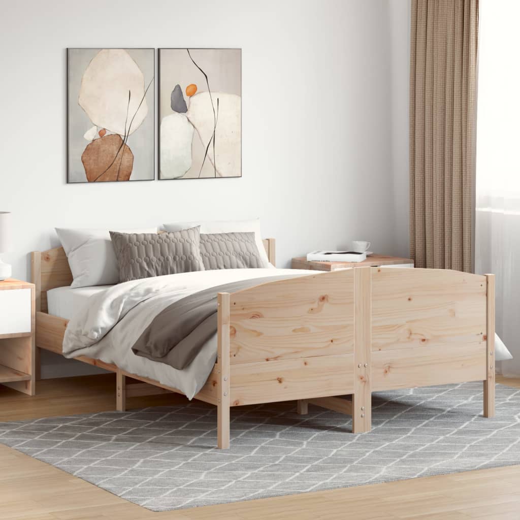 Sängram utan madrass 150x200 cm massiv furu