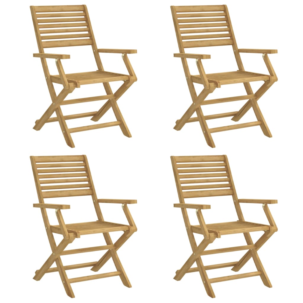Hopfällbara stolar 4 st 54,5x61,5x86,5 cm Massivt trä akacia