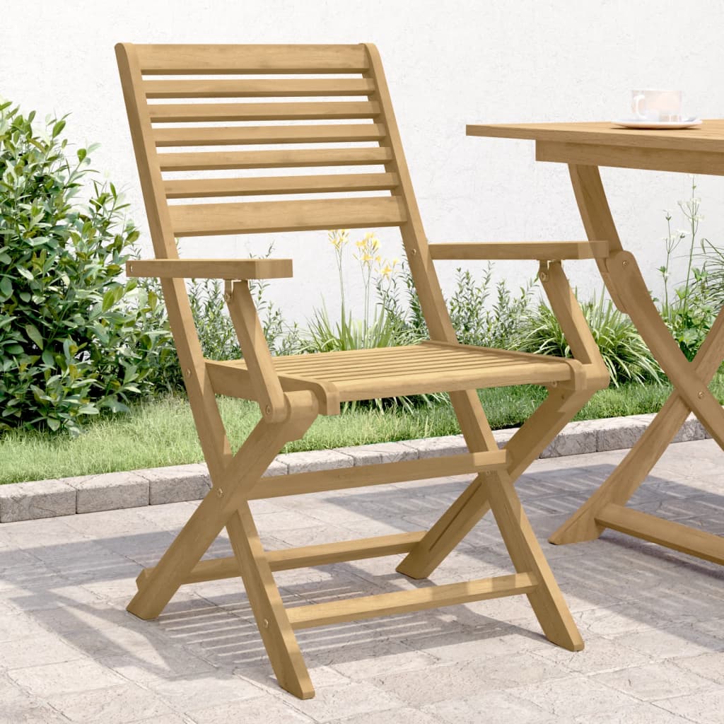 Hopfällbara stolar 4 st 54,5x61,5x86,5 cm Massivt trä akacia