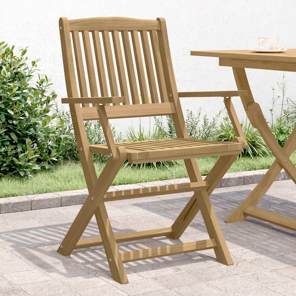 Hopfällbara stolar 2 st 58x54,5x90 cm massivt trä akacia