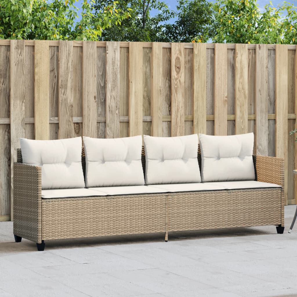 Solsäng med dynor beige konstrotting