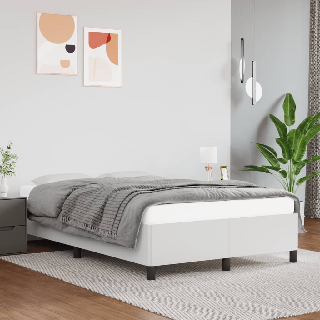 sängram utan madrass vit 120x190 cm konstläder
