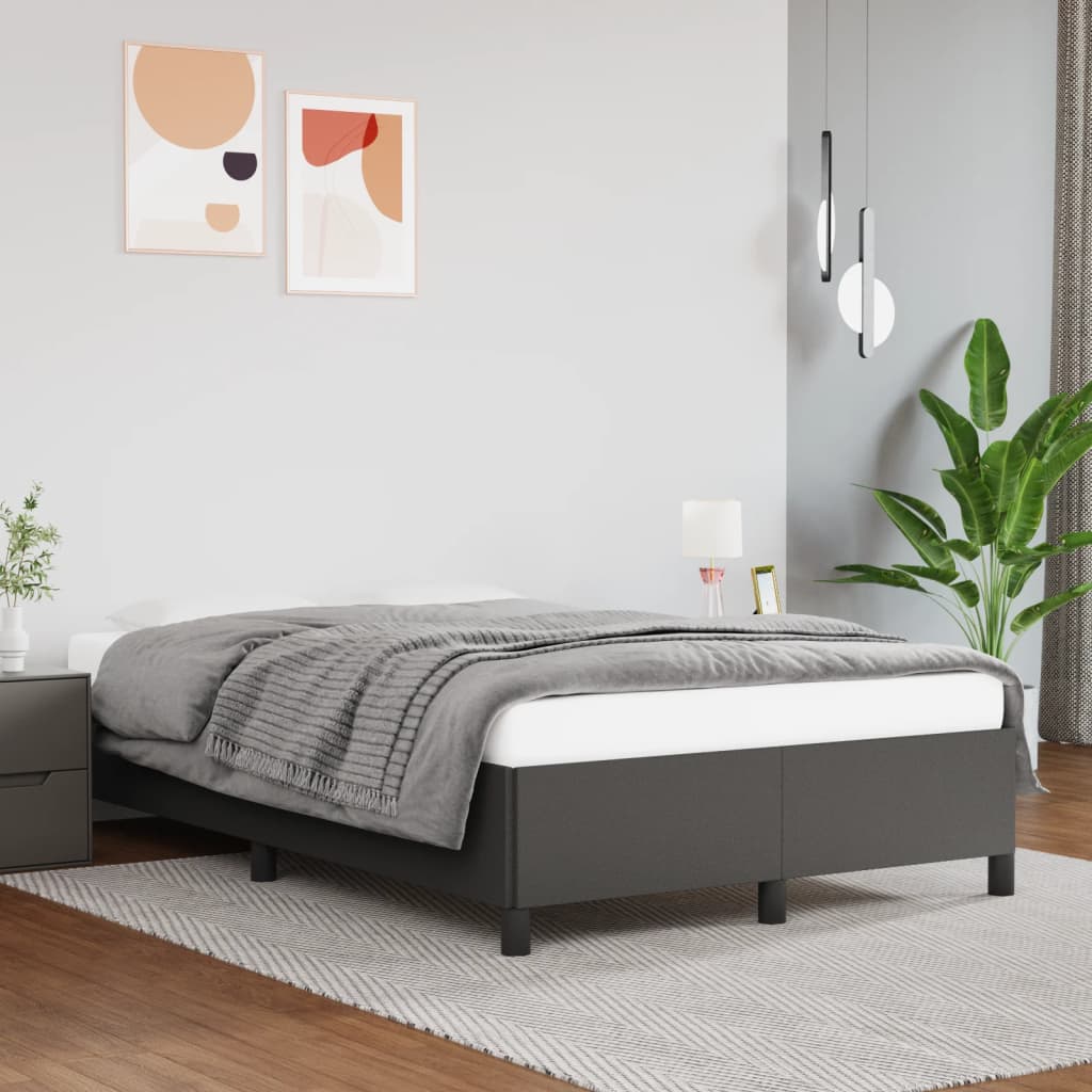sängram utan madrass grå 120x190 cm konstläder